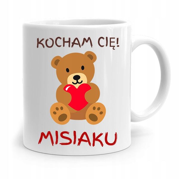 Kubek Prezent Dla Dziewczyny Kocham Cię Misiaku Z Nadrukiem Ze Zdjęciem zdjęcie 1