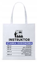 Torba Biała Eco Shopper Dla Instruktora Prezent Z Nadrukiem Ze Zdjęciem