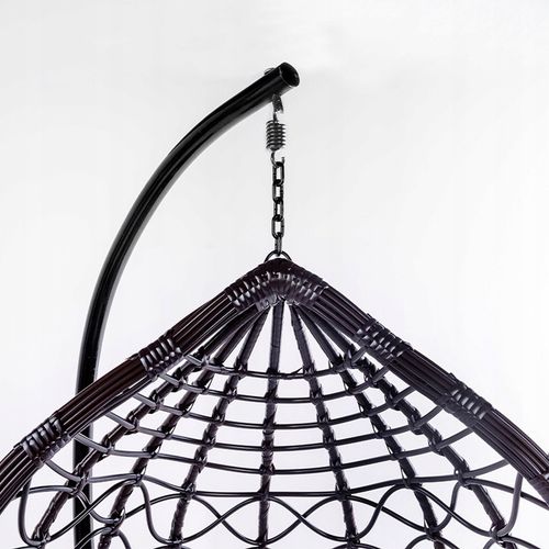 FOTEL OGRODOWY WISZĄCY KOKON DUŻY KOSZ VEGAS Z PODSTAWĄ PODUSZKA SZARA na Arena.pl