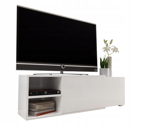 ROZSUWANA szafka rtv do salonu stojąca uniwersalna biała na Arena.pl