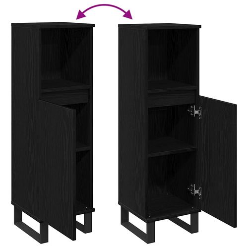 Szafka Łazienkowa z półką Czarny dąb 30 x 30 x 100 cm na Arena.pl