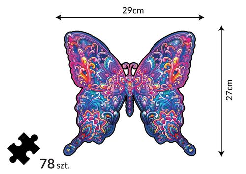 Puzzle Drewniane dla dzieci i dorosłych Motyl Butterfly na Arena.pl