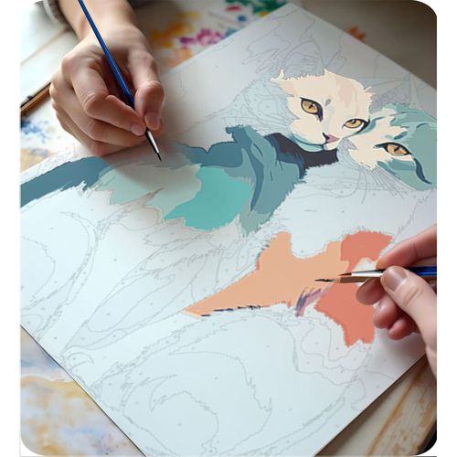 Obraz do malowania po numerach 40x50 cm Massido Koty na Arena.pl