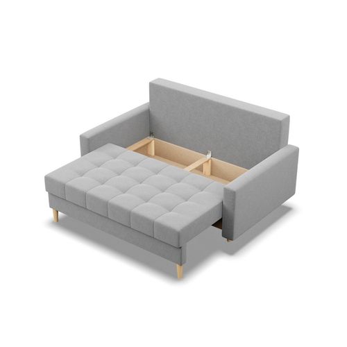 Sofa skandynawska, pikowana, NUBO, 152x92x92 cm, jasny szary | TYLETEGOTU na Arena.pl