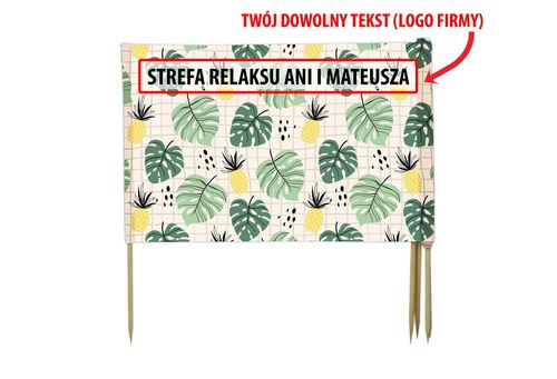PARAWAN PLAŻOWY Ananasy i monstery z indywidualnym  napisem 3 PANELE 6.3 na Arena.pl