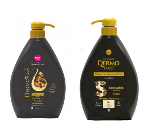 Dermomed Zestaw - Mydło W Płynie + Żel Pod Prysznic Argan 1 L na Arena.pl