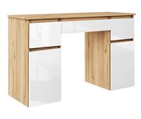 biurko MEGAN B1 DĄB ZŁOTY/BIAŁE FRONTY POŁYSK szkolne dla dziecka