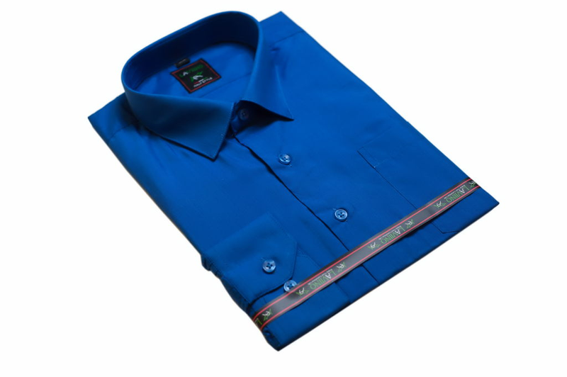 Wizytowa koszula męska niebieska chabrowa szafirowa Laviino dl66 43/44 - XL/XXL zdjęcie 3