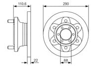 TARCZA HAM PRZOD 290X22 P BOSCH