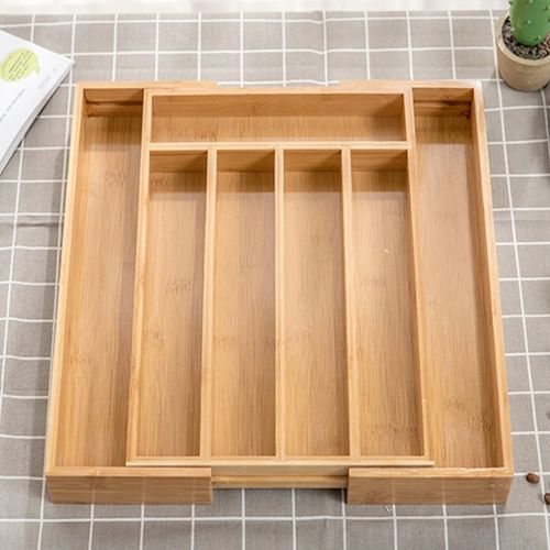 WKŁAD ORGANIZER DO SZUFLADY KUCHENNEJ NA SZTUĆCE BAMBUSOWY PREMIUM XXL 55cm na Arena.pl