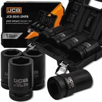JCB Zestaw NASADEK udarowych GŁĘBOKICH 1" Cr-Mo 6-kątnych 4 ELEMENTY