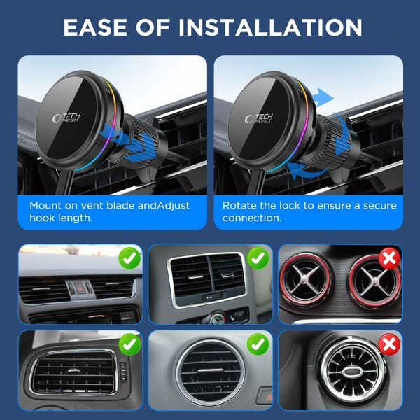tech-protect v9 arcticboost magnetic magsafe dashboard & vent car zdjęcie 8