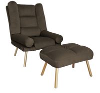 FOTEL TOKIO ROZKŁADANY Z PODNÓŻKIEM N. ZŁOTA MG05