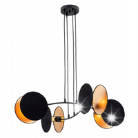 LAMPA WISZĄCA DO SYPIALNI SALONU KOŁA EMIBIG MOTIF 1325/4 CZARNY ZŁOTY