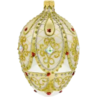 Bombka choinkowa szklana: Ekskluzywne jajo Faberge z kamieniami: złote