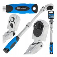 Grzechotka teleskopowa łamana 3/8" GEKO 285-375 mm CrV 72T G10129
