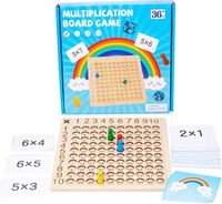 TABLICZKA MNOŻENIA GRA DREWNIANA MONTESSORI DZIECI GRA EDUKACYJNA LOGICZNA