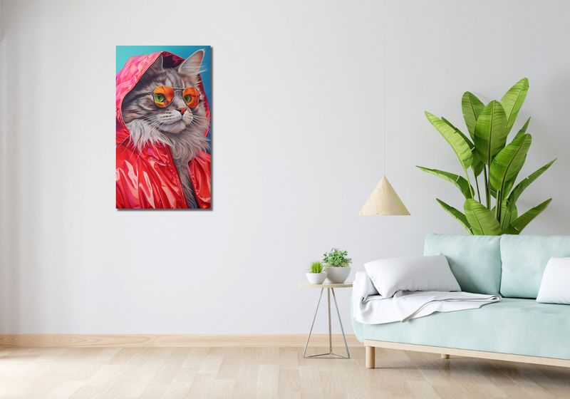 Obraz 50x90cm Kot w Stylu zdjęcie 2