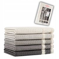 Komplet 5 ściereczki waflowe kuchenne 40x60 zestaw bawełna gipiura V3