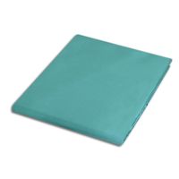 Prześcieradło satyna bawełniana bez gumki 160x220 ciemno turkusowe