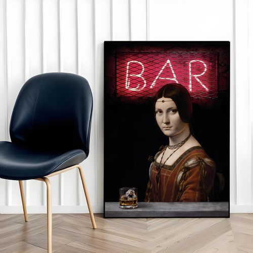 Plakat old wisky leonardo da vinci 50x70 cm w czarnej ramie na Arena.pl