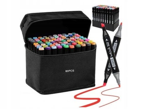 Markery Alkoholowe Dwustronne Zestaw 80szt + Torba na Arena.pl