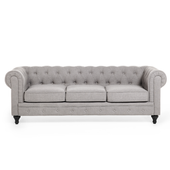 Sofa 3-osobowa jasnoszara CHESTERFIELD