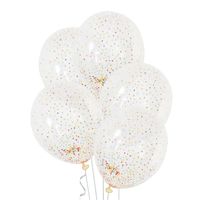 Balony przezroczyste z konfetti styropianowe kulki, 30 cm 3 szt.