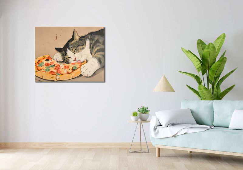 Obraz 90x70cm Pizza Dla Kota zdjęcie 2
