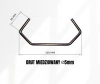 30szt - Zawieszki haki lakiernicze C - DRUT MIEDZIOWANY Ø5mm Długość 120mm