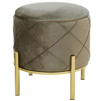 Pufa pikowana z pojemnikiem welurowa SAVANA Beżowa