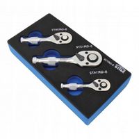 ZESTAW GRZECHOTEK KRÓTKICH 1/4″ 3/8″ 1/2″ 72 ZĘBY SATRA S-QR72S