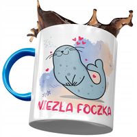 Kubek Błękitny Śmieszny Zabawny Niezła Foczka Z Nadrukiem Ze Zdjęciem