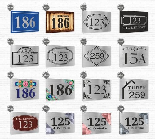 Tabliczka adresowa numer domu NAZWA ULICY 40x30 cm SZYLD NA DOM nazwa ulicy na Arena.pl