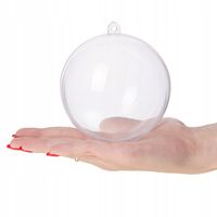 PLASTIKOWE DECOUPAGE KULE BOMBKI AKRYLOWE PRZEŹROCZYSTE KREATYWNE10cm 12szt