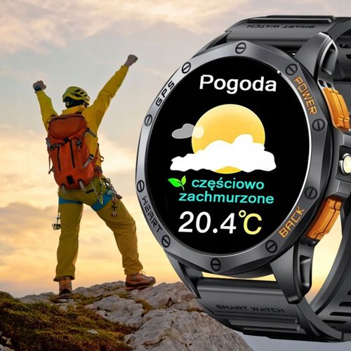 SMARTWATCH MĘSKI GPS MENU POLSKIE WODOODPORNY SPORT ROZMOWY SMART WATCH PL na Arena.pl