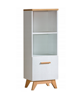 Nowoczesny Regał Niski Słupek 1 Drzwi Sosna Anderson 45 cm EVEN DL