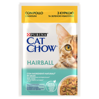 Purina Cat Chow Hairball Karma Z Kurczakiem I Zieloną Fasolką W Sosie 85g