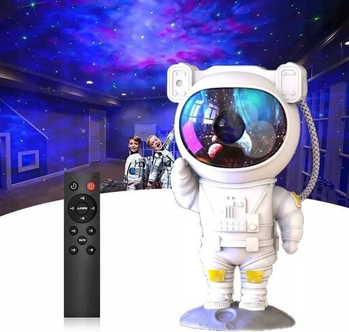 PROJEKTOR GWIAZD NIEBA LED LAMPKA NOCNA RZUTNIK DZIECI LASEROWY ASTRONAUTA na Arena.pl