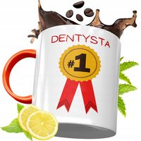 Kubek Pomarańczowy Dla Dentysty Prezent Z Nadrukiem Ze Zdjęciem