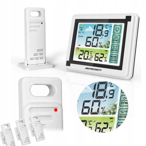 BEZPRZEWODOWA STACJA POGODOWA POGODY HIGROMETR + CZUJNIK na Arena.pl