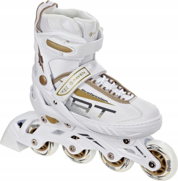 Rolki Regulowane RAVEN Profession White/Gold 38-42 zdjęcie 1