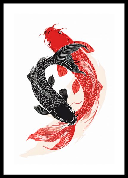 Plakat 30x45cm Yin i Yang Koi zdjęcie 3