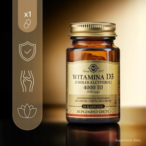 Suplement diety Solgar Witamina D3 4000 IU 60 kapsułek x2 na Arena.pl