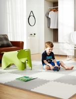 DUŻE PUZZLE PIANKOWE MATA PIANKOWA 120X120CM 4 SZT. GRUBE KREMOWY SZARY