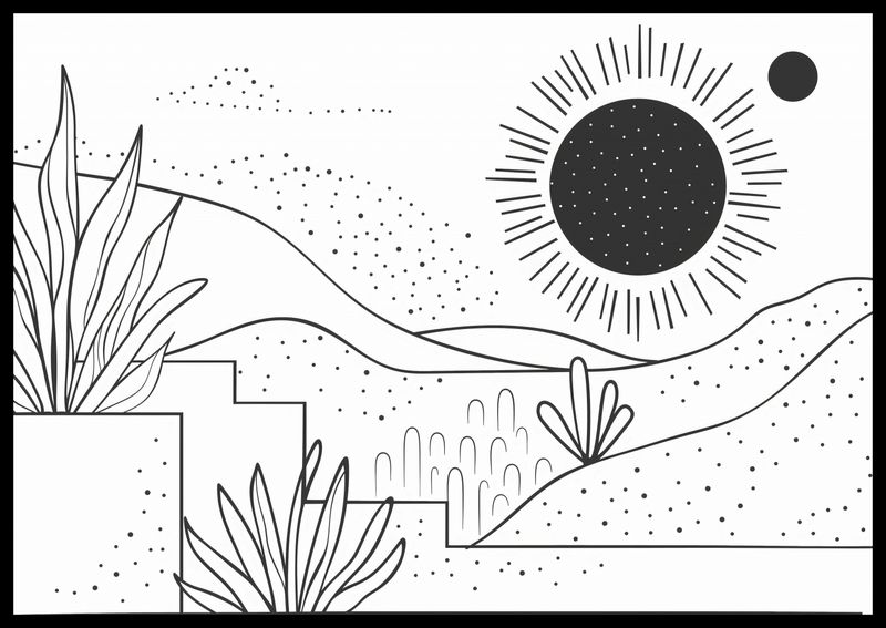 Plakat 66,5x46,5cm Linearny Pejzaż zdjęcie 2