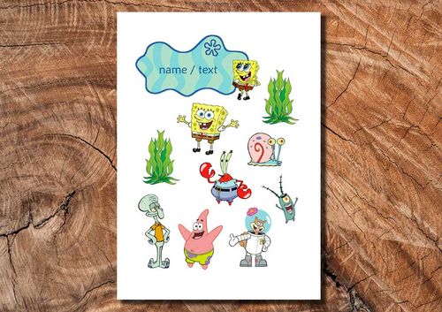 Wydruk cukrowy na tort A4 SpongeBob napis DIY na Arena.pl