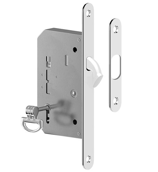 ZESTAW DO DRZWI PRZESUWNYCH NA KLUCZ CHROM zdjęcie 2