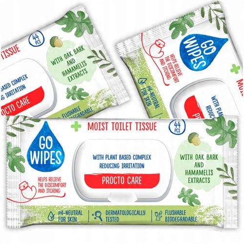 gowipes nawilżany papier toaletowy procto care flip top 44szt. na Arena.pl