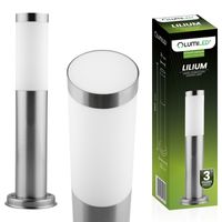 Lampa ogrodowa słupek zewnętrzny LILIUM inox 45cm E27 LUMILED